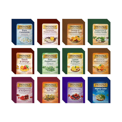 48 Tea Bags Herbal Variety Pack – 12 Herbal Flavors, Caffeine-Free, Individually Wrapped, Perfect Tea for Any Occasion1