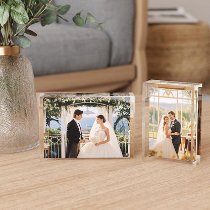 4X6 Acrylic Frames 6 Pack, 20Mm Thicker Frameless Clear Picture Frames, Double Sided Magnetic Picture Frames, Free Standing Desktop Display6