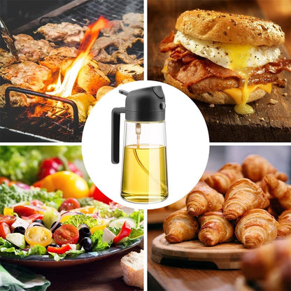 2 in 1 Oil Sprayer, Oil Sprayer for Kitchen Cooking, 470Ml Oil Spray Bottle for Home7