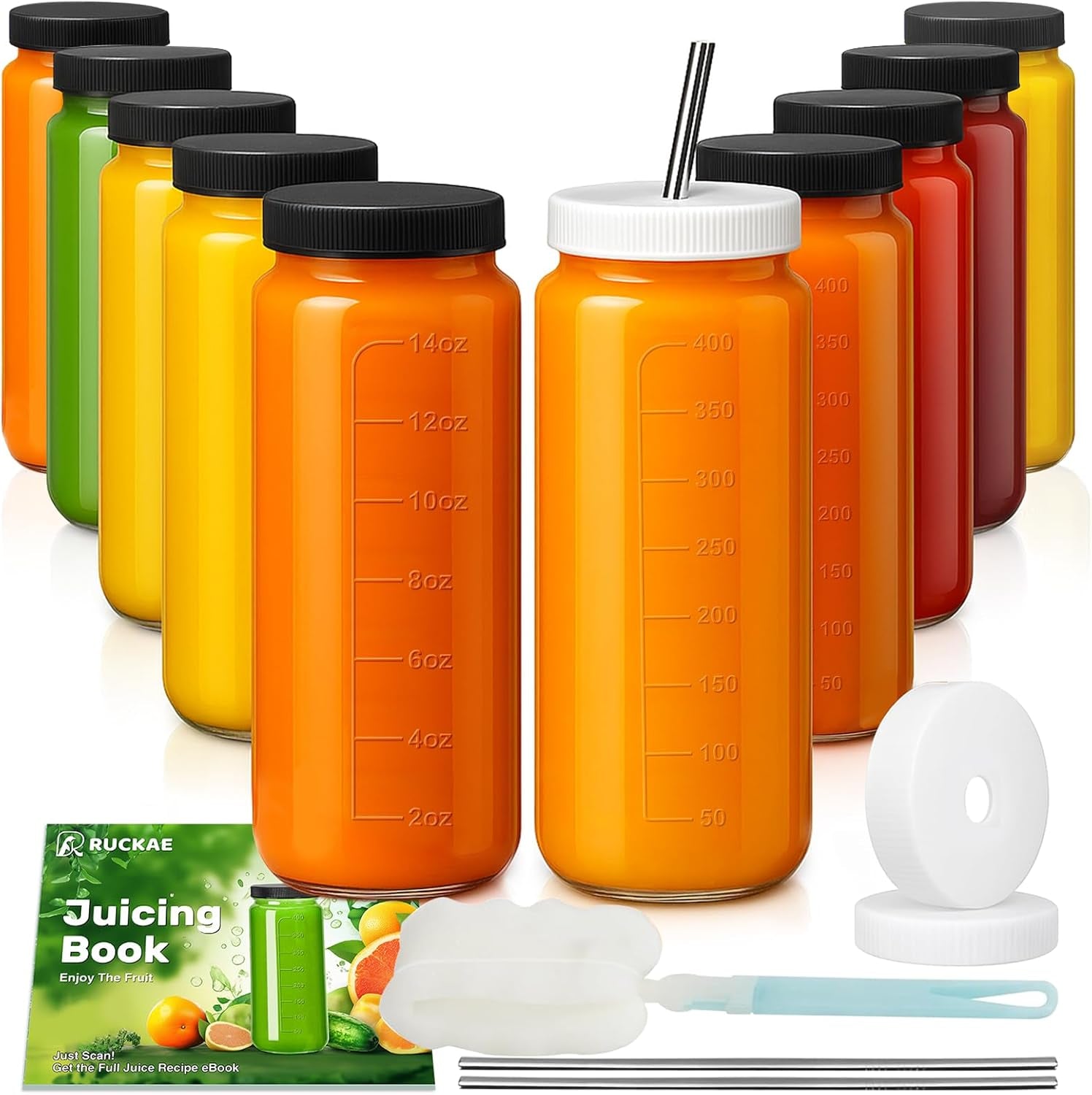 16oz-10-pack-juice-bottles-glass-bottles-with-lids-smoothie-cup-lids-and-straws-water-bottle-mason-jar-drinking-glasses-for-juicing-smoothies-kombucha