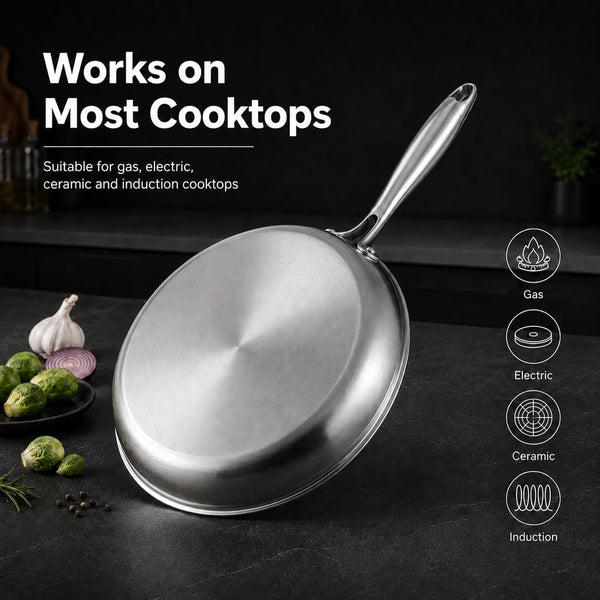 10Inch Titanium Pro Pans for Cooking, Titanium Frying Pan with Lid | Uncoated Hammered Cookware, Pfas-Free & No Coating, Oven & Induction Safe, Scratch-Resistant, Even Heating, Dishwasher Safe7