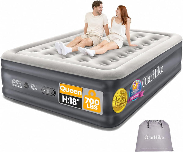 Air Mattress Queen with Built in Pump, 18" H Blow up Bed, 700Lb1