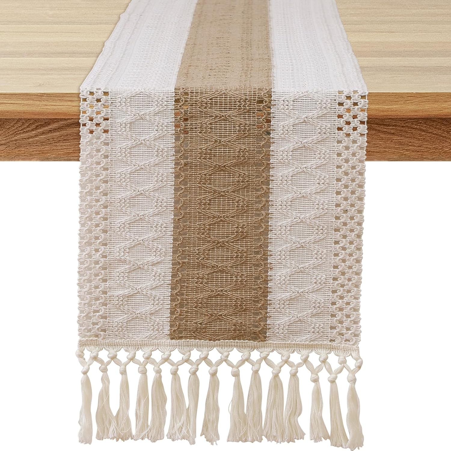 boho-table-runner-with-tassels-72-inches-long-farmhouse-rustic-table-runner-macrame-burlap-table-decoration-for-home-decor-living-room-bridal-shower-single-striped-12x72-inches