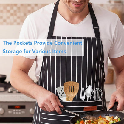 Adjustable Kitchen Aprons, Unisex, 2 Pack | 2 Large Pockets, Cotton-Polyester Blend, Bib Apron, for Home, BBQ & Restaurant Use4