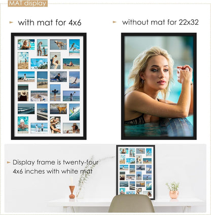 22X32 Collage Frame for 24 4X6 Photos Black2