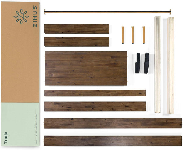 Tonja Wood Platform Bed Frame with Headboard, Mattress Foundation with Wood Slat Support, No Box Spring Needed, Easy Assembly, Queen7