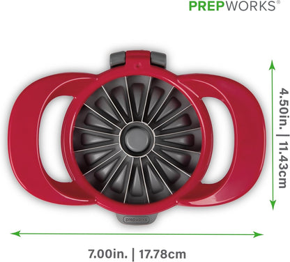 Prepworks Apple Slicer and Corer, Attached Safety Cover, Cuts 16 Thin Apple Slices, Red | Quickly Slices and Cores Apples into 16 Even Slices, Stainless Steel Blades, Dishwasher Safe6