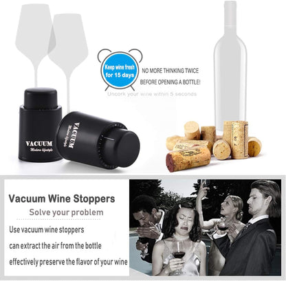 [2 PACK] Wine Bottle Stoppers,Real Vacuum Stoppers,Reusable Wine Preserver,Wine Corks Keep Fresh,Best Christmas and Birthday Gifts for Wine Lovers.7