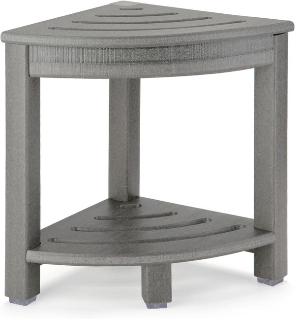 HDPE Corner Shower Stool,Shower Bench Seat with Storage Shelf for Shaving Legs Plastic Spa Bath Step Foot Rest for Bathroom Small Place (Grey)1