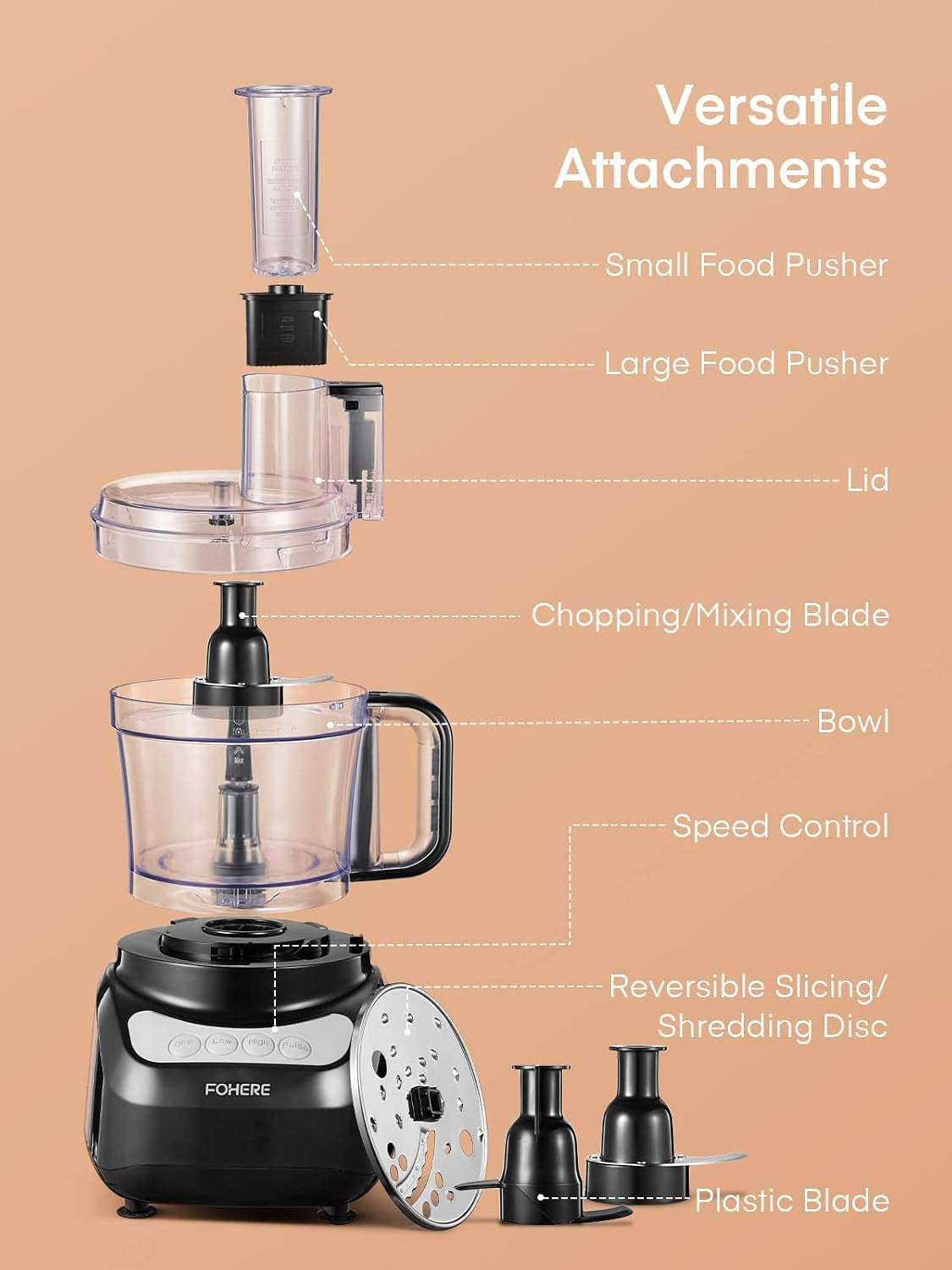 food-processor-12-cup-2-in-1-feed-chute-food-chopper-meat-grinder-500-watt-motor-bpa-free-stainless-steel-procesador-de-alimentos-for-mincing-dicing-shredding-puree-kneading-dough