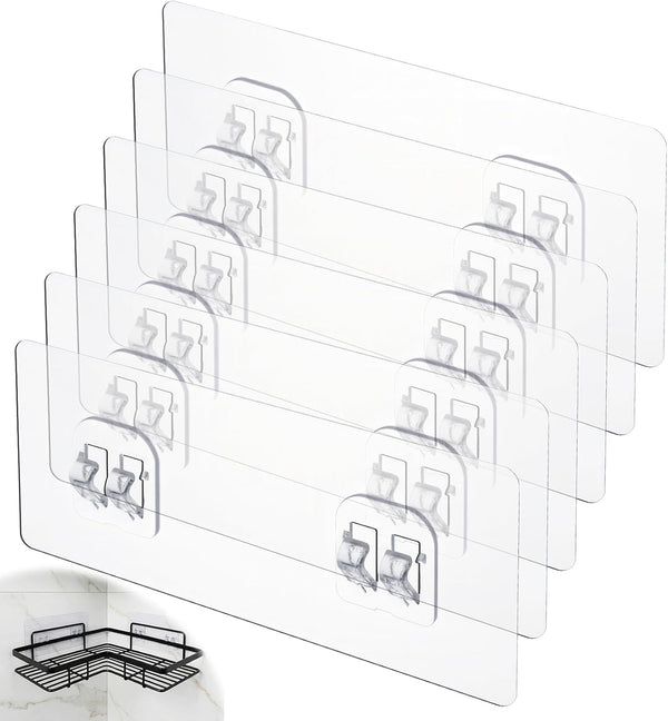 6 Pack Shower Caddy Adhesive Replacement, Strong Adhesive Sticker Hooks2