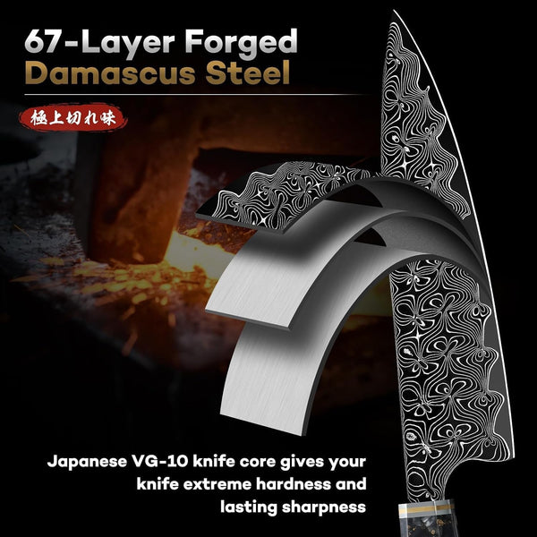 Damascus Chef Knife 8 Inch, Super Sharp Japanese Kitchen Knives3