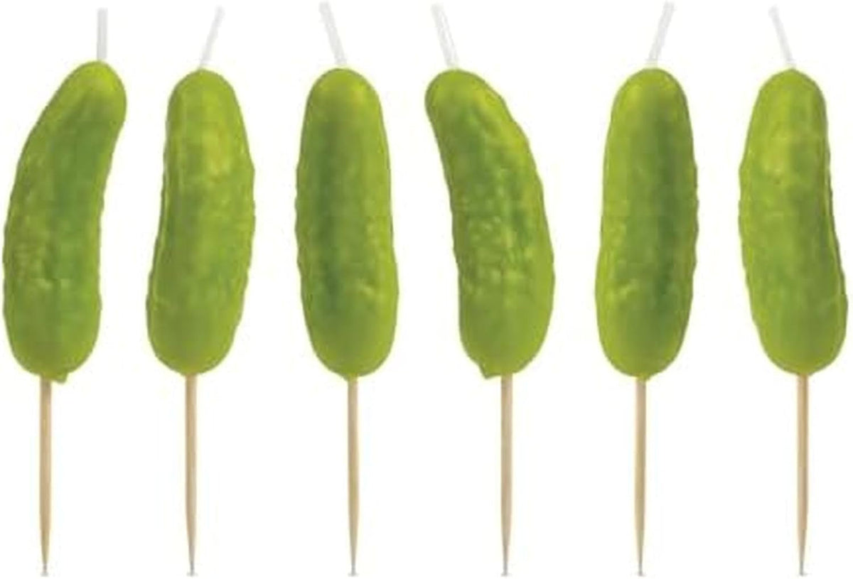 genuine-fred-pickle-party-candles-set-of-6-quirky-pickle-shaped-party-birthday-candles-2-tall-fun-and-unique-party-decor-gift-ready-package