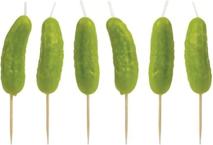 Genuine Fred Pickle Party Candles Set of 6 Quirky Pickle-Shaped Party Birthday Candles 2" Tall Fun and Unique Party Decor Gift-Ready Package1