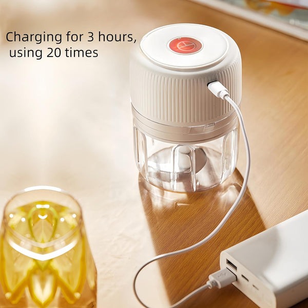 Electric Garlic Chopper, 250ML USB, Mini Vegetable Onion Chopper White Col7