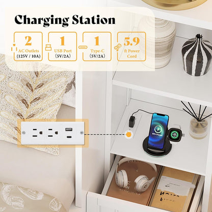 Full Size Murphy Bed with Bedside Tables & Charging Station5