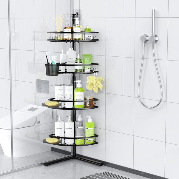 Standing Shower Caddy Corner - Rustproof Bathroom Shower Stand Shelf8