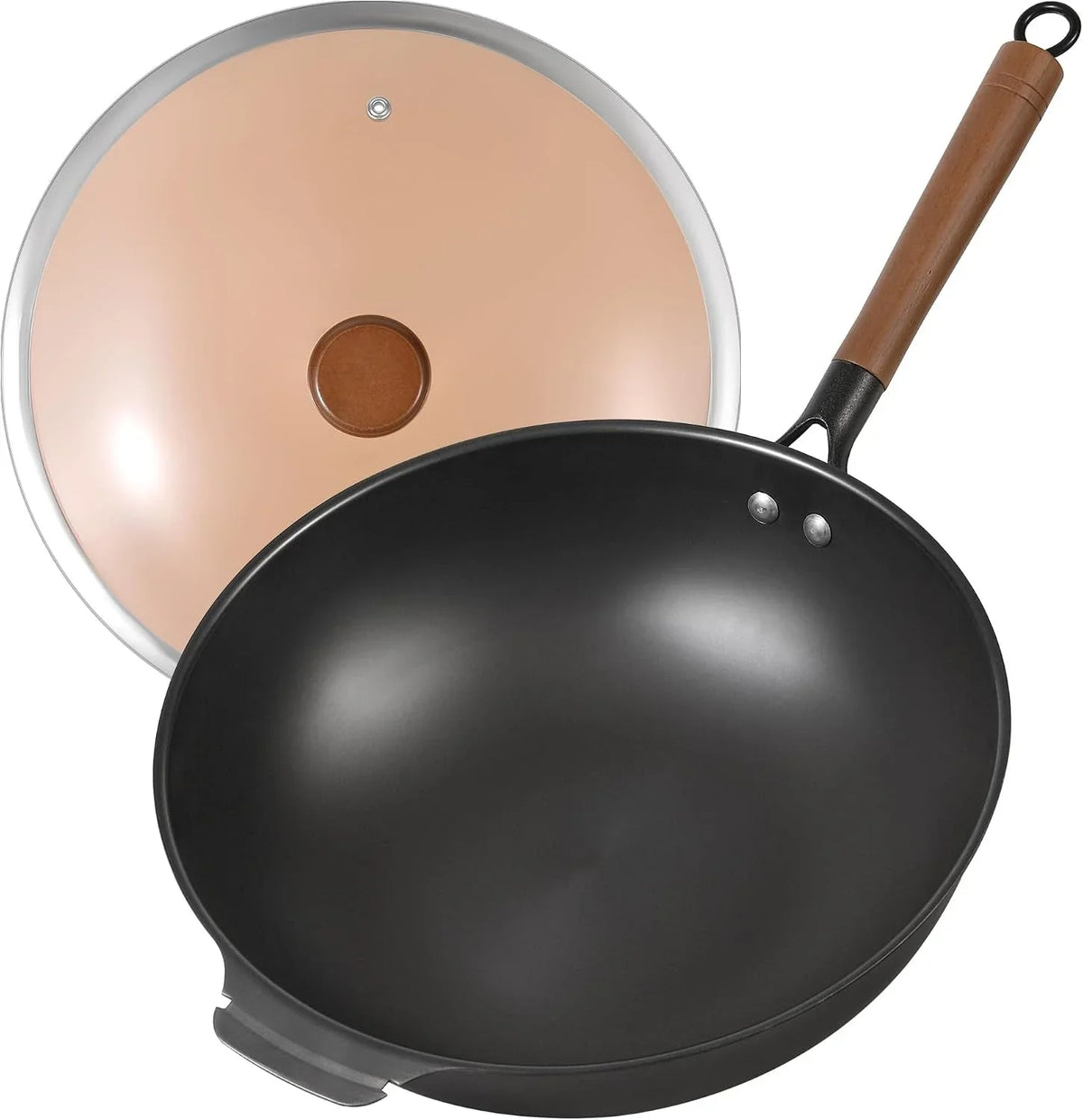 11-8-inch-carbon-steel-wok-pre-seasoned-with-advanced-nitriding-technology-flat-bottom-stir-fry-pan-lightweight-nonstick-surface-all-cooktops-compatible-for-stir-fry-pan-fry-steam-bbq-camping