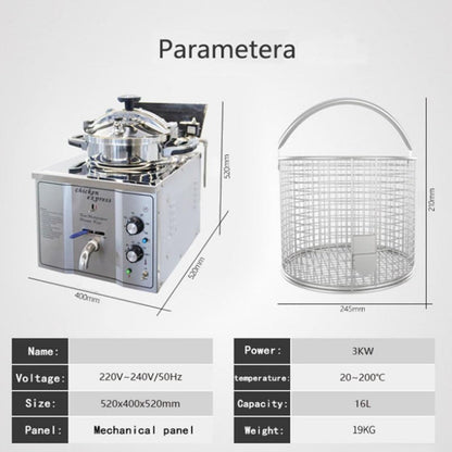 16L Electric Countertop Pressure Fryer,Commercial High Pressure Fried Chicken Stove,For Restaurant,Snack Shops4