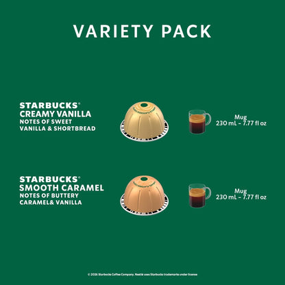 Starbucks by Nespresso Vertuo, Flavored Variety Pack Coffee, 30-Count | Variety of Roasts Coffee Pods, Brews 7.8 Oz.3