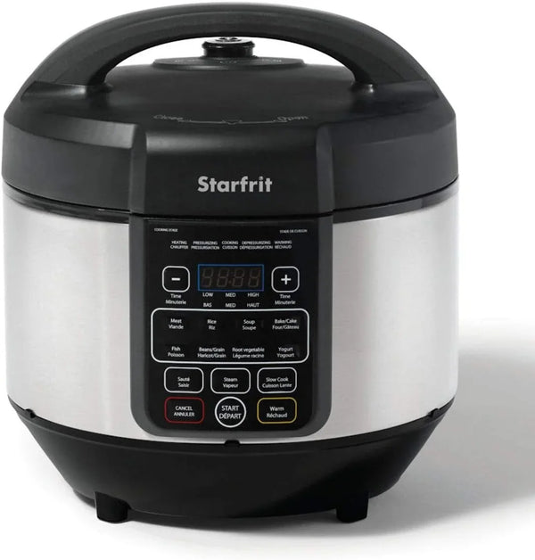 8L Electric Pressure Cooker, 11 Preset Functions, Black | Family-Size Capacity. 11 Preset Functions. Fast Cooking. Sauté, Steam & Slow Cook. Built-In Safety Features.1