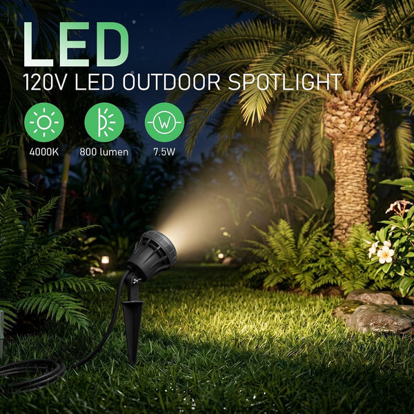 6 FT Cord LED 7.5W 800LM 4000K Landscape Spot Lights, Plug In4