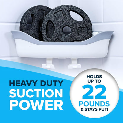 Corner Suction Cup Shower Caddy, Holds up to 22 Lbs, White4