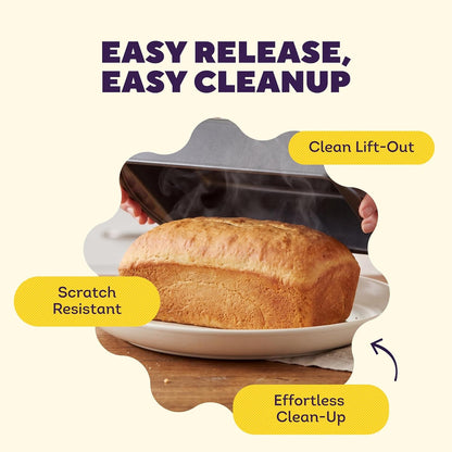 Gold Non-Stick Loaf Pan, Made without PFAS, 9 X 5 In. | Non-Stick Steel with Scratch-Resistant Coating, Resists Warping & Extended Handles, Dishwasher Safe, Perfect for Breads5