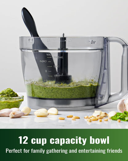 Food Processor, 4 Programs & Pulse,1000W Max Power,12 Cups Total Volume for Slicing, Mincing, Dicing, Shredding, Puree, Dough and Vegetable Chopper Clean Bowl Scraper, Stainless Steel5