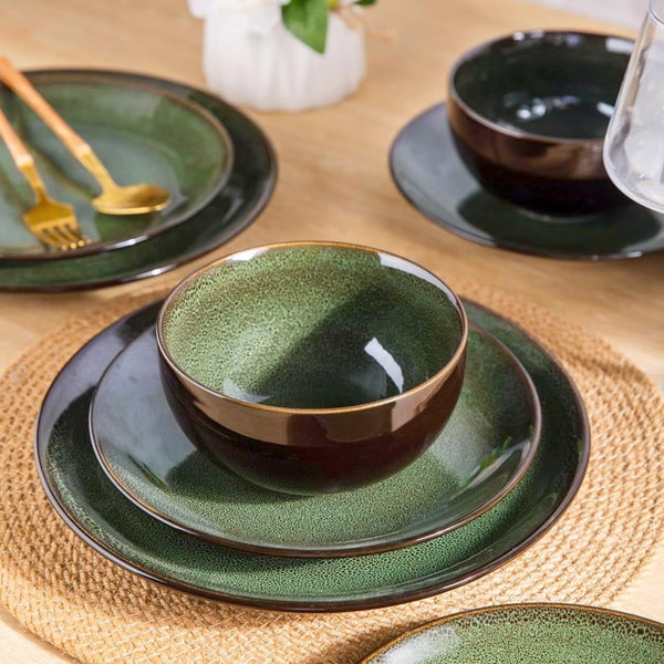 Ceramic Dinnerware Sets for 6,18Pcs Porcelain Plates and Bowls Set3