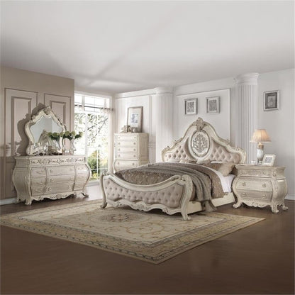 Ragenardus Queen Bed - 27010Q - Beige Linen & Antique White4