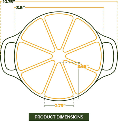 Classic Cast Iron Wedge Pan, Non-Stick Cornbread Skillet with Easy Transport Handles, 8 Slice Divided Cast Iron Baking Pan for Scones, Biscuits, Breads & Desserts2