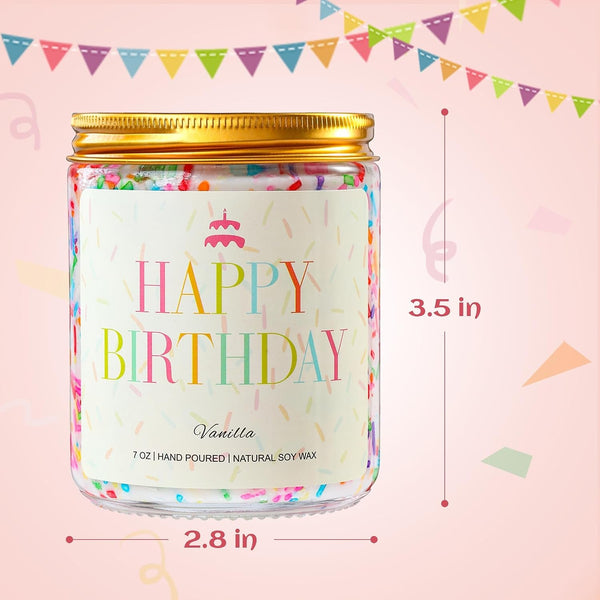 Happy Birthday Candle - Birthday Gifts for Women, Men, Mom, Dad, Sister, Teacher, Friends, Natural Soy Wax Vanilla Scented Candles4
