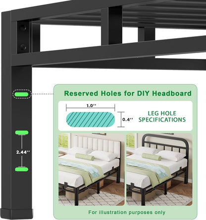 18 Inch King Bed Frame Double Layer 2 in 1 Platform with round Corner9