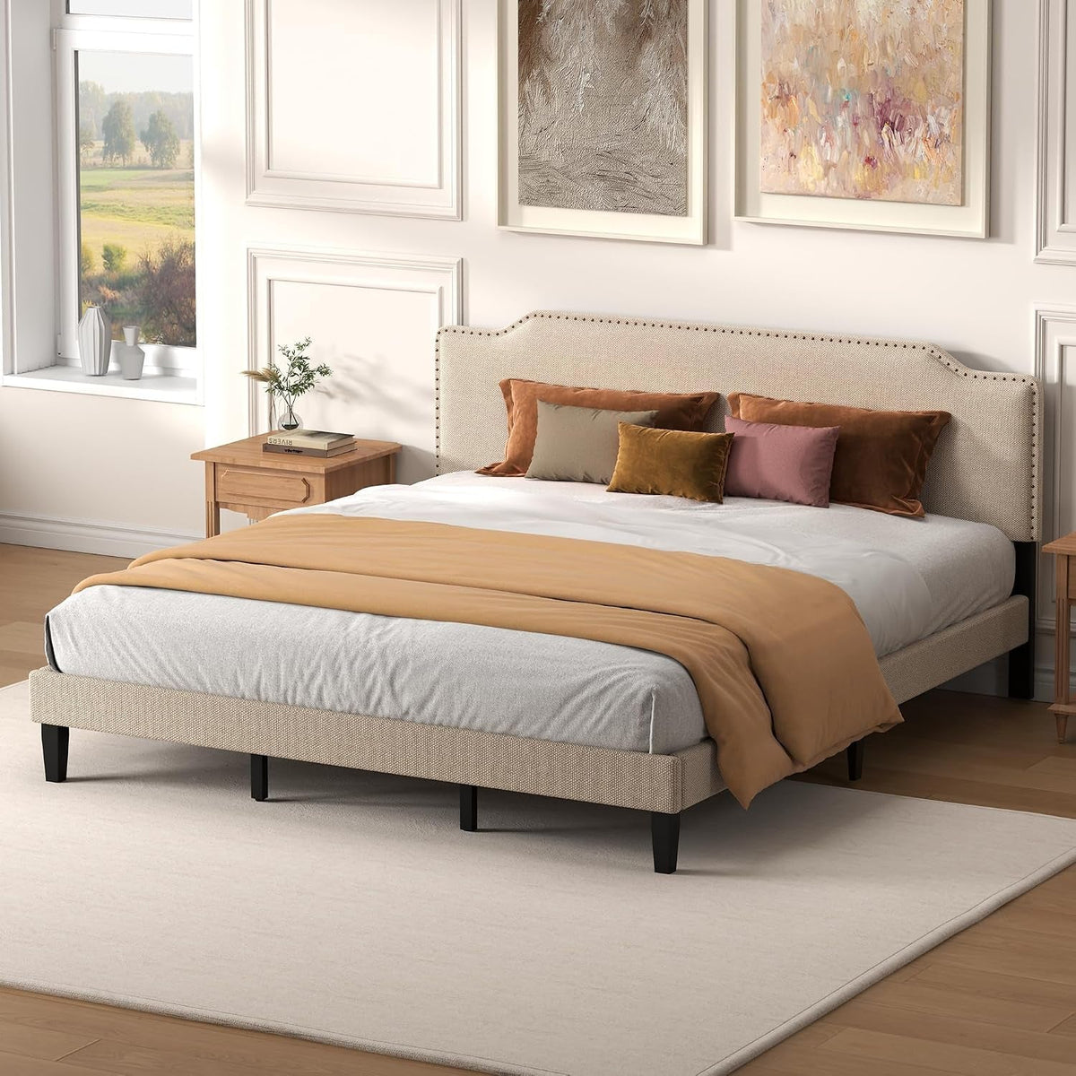 king-size-bed-frame-with-upholstered-headboard-wood-platform-bed-with-soft-linen-adjustable-headboard-elegant-studded-design-wooden-slats-no-box-spring-needed-king-bed-frame-beige