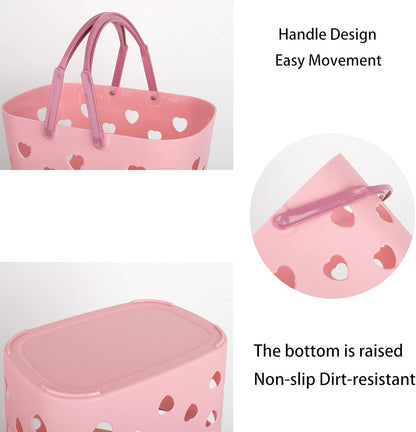 Portable Shower Caddy with Handle Plastic Shower Basket Organizer, Pink3