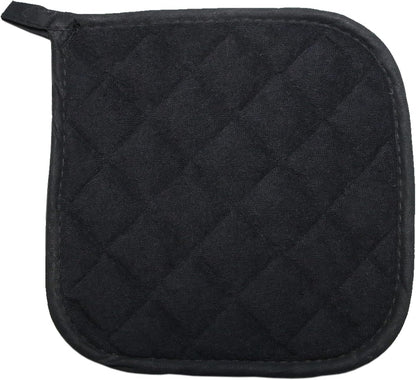 5 PCS Pot Holders for Kitchen, Cotton Potholers with Great Heat Resistance, Hot Pads, Trivets for Cooking and Baking Black2