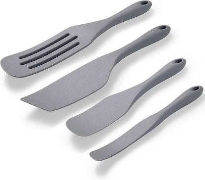Silicone Spurtle Set, Silicone Spatula Set, Heat Resistant Cooking Utensil for Nonstick Cookware, Serving，Baking, Whisking, Smashing, Scooping, Spreading, 4 Piece1