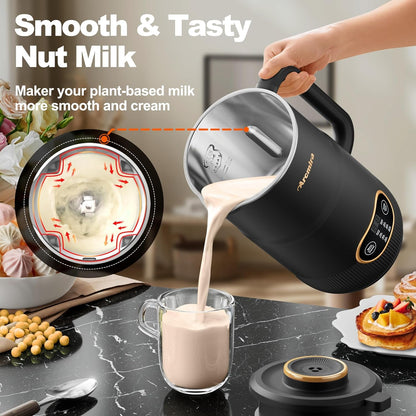 8 in 1 Nut Milk Maker Machine, 35Oz Soy Milk Maker with 8 Blades | Delay Start/Keep Warm/Self-Clean/Boil Water for Homemade Almond, Oat, Soy, Juice, Plant Based & Non-Dairy Beverage for Family8