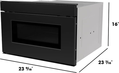 SMD2479MB Smart Microwave Drawer Oven with Easy Wave Open, 24-Inch, 1.2 Cubic Feet, 950 Watt, Concealed Glass Touch Control Panel, Compatible with Alexa Certified, Black24