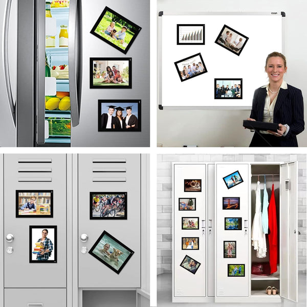 Magnetic Picture Frames with Black Border(4"X6",10 Pack),Magnet Photo Frame Pockets/Postcard Holder,Decorations for Home/Office/School/Classroom/Party7