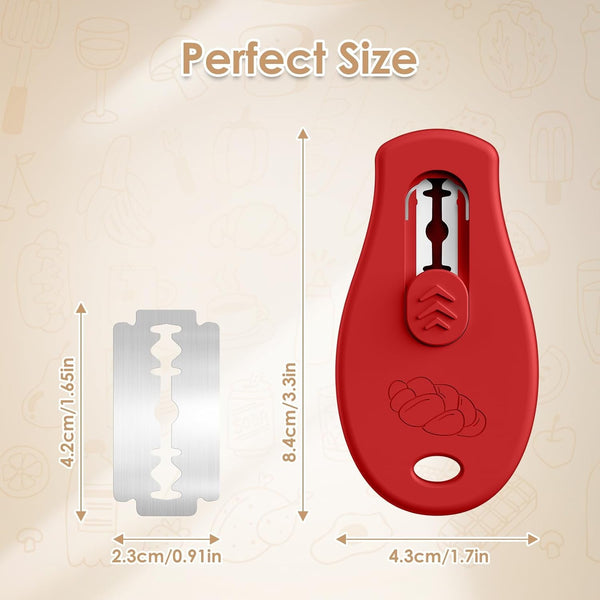 Bread Lame Sourdough Scoring Tool, Extractable & Magnetic Bread Scoring Tool, Scoring Knife for Bread Baking, Bread Razor for Homemade Bread, Sourdough Scorer Tool, Includes 5 Razor Blades-Red2