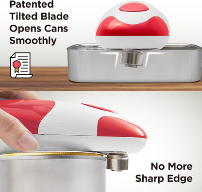 Auto Electric Can Opener, Red | Automatic, Hands Free, Smooth Edge, Food-Safe, Battery Operated3