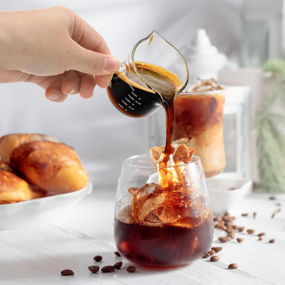 4 Pack Measuring Cups Espresso Shot Glasses, Double Spouts Espresso Cup Glass Graduated 75 ML/ 2.5 OZ for Milk Pitcher, Coffee Maker Accessories7