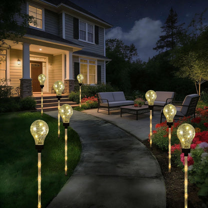 Solar Lights Outdoor Garden Decorative Waterproof 6 Pack Bulb Lights outside Solar Pathway Lights for Garden Home Christmas Landscape Path Yard Lawn Driveway Flowerbed Decor - Warm White6