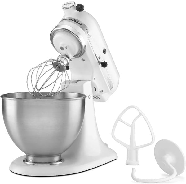 Kitchenaid Classic Series 4.5 Quart Tilt-Head Stand Mixer K45SS, White | 10 Speeds, Durable Metal Construction, 59 Touchpoints for Thorough Mixing, Compatible with Kitchenaid Attachments3