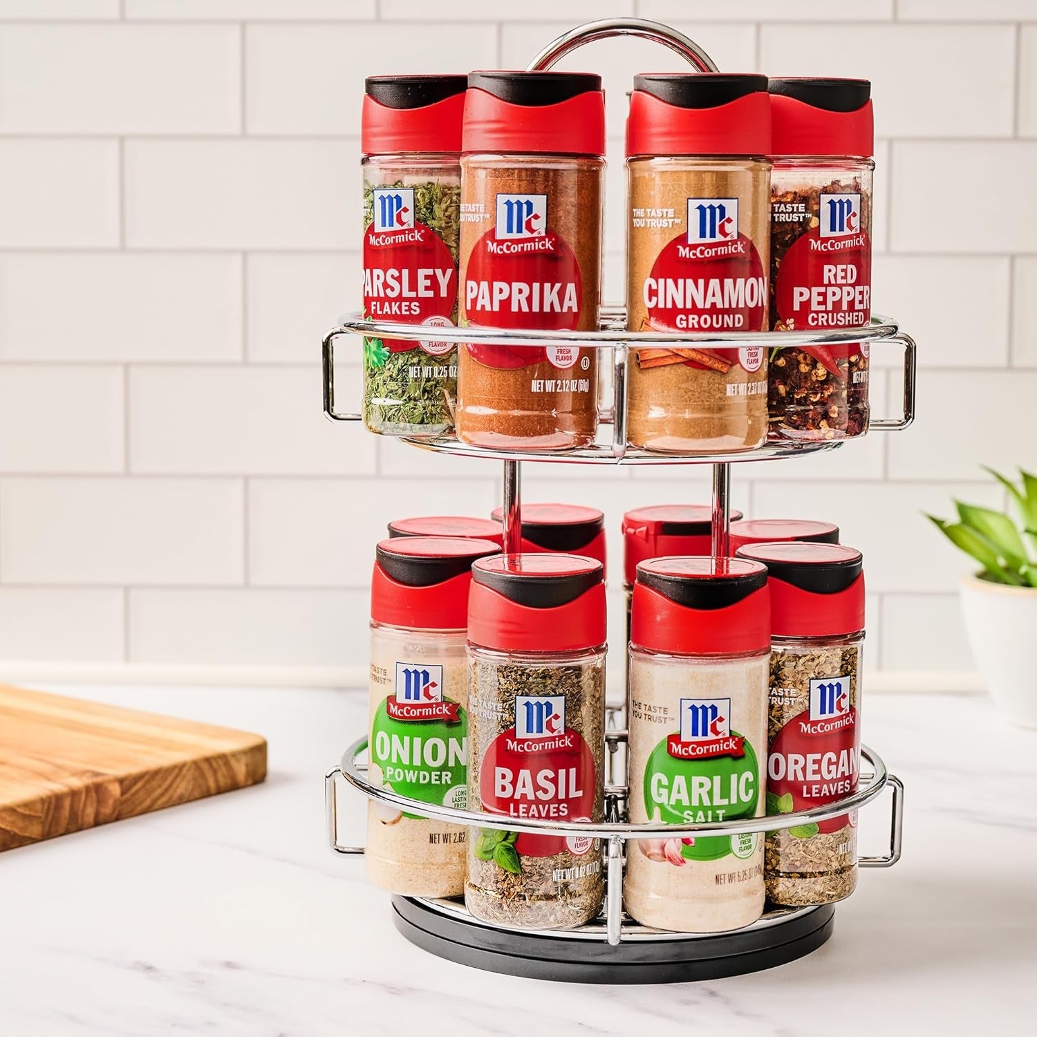 spice-rack-two-tier-chrome-featuring-16-herbs-spices-for-everyday-cooking-great-gift-for-housewarming-wedding-bridal-shower-26-09-oz