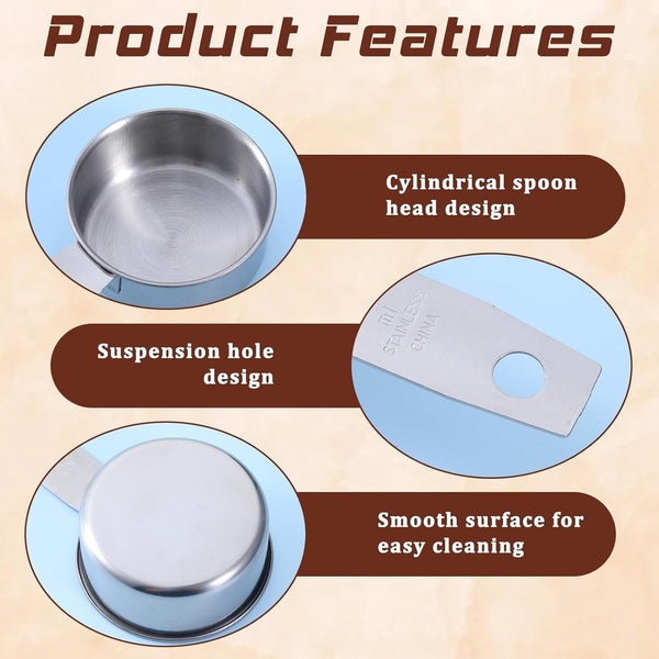 4 Pcs 1/4 Cup Measuring Cup, 60 Ml Stainless Steel Measuring Cups Inner Scale Metal Liquid Measure Scoop 2 Oz Cups for Coffee, Cooking, Baking, Kitchen Wet and Dry Ingredients, Dishwasher Safe2
