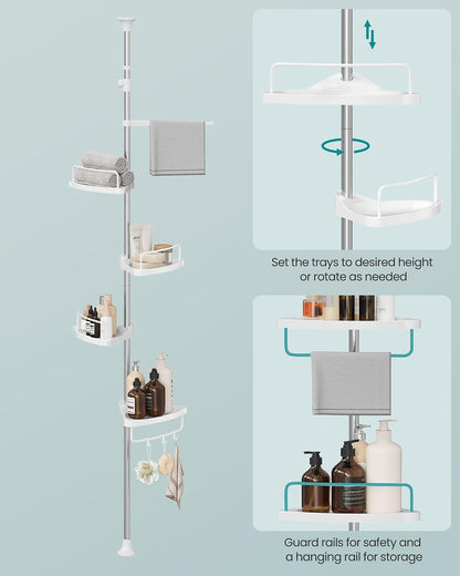 4-Tier Corner Shower Caddy Tension Pole for Bathroom6