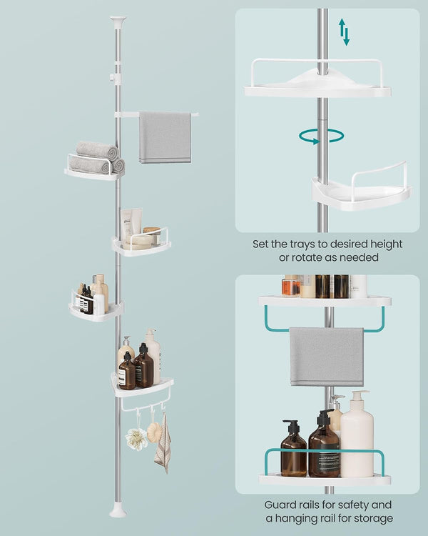 4-Tier Corner Shower Caddy Tension Pole for Bathroom6
